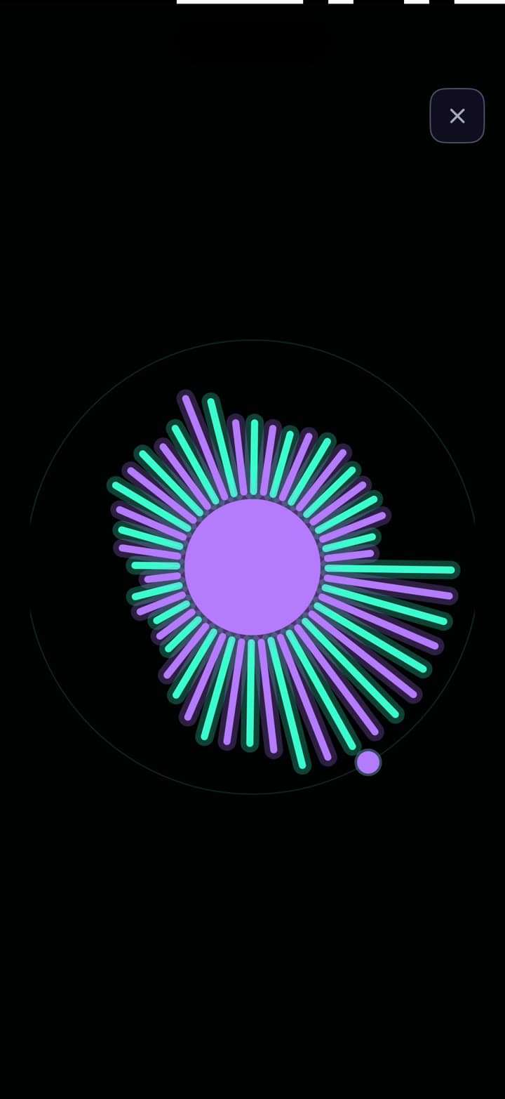 The Spores visualizer, full screen